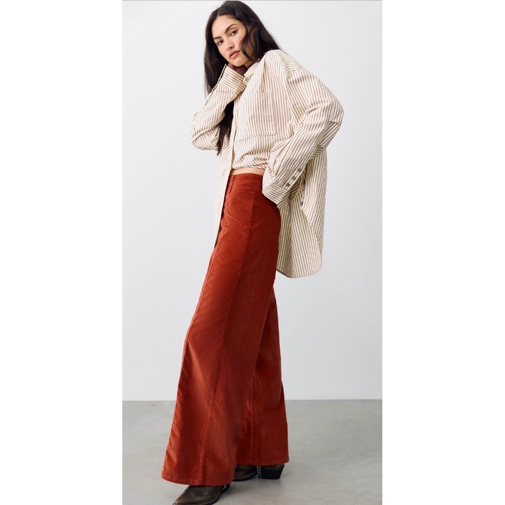 We the Free Libre Cord high-rise Wide-leg jeans NWOT bossa nova